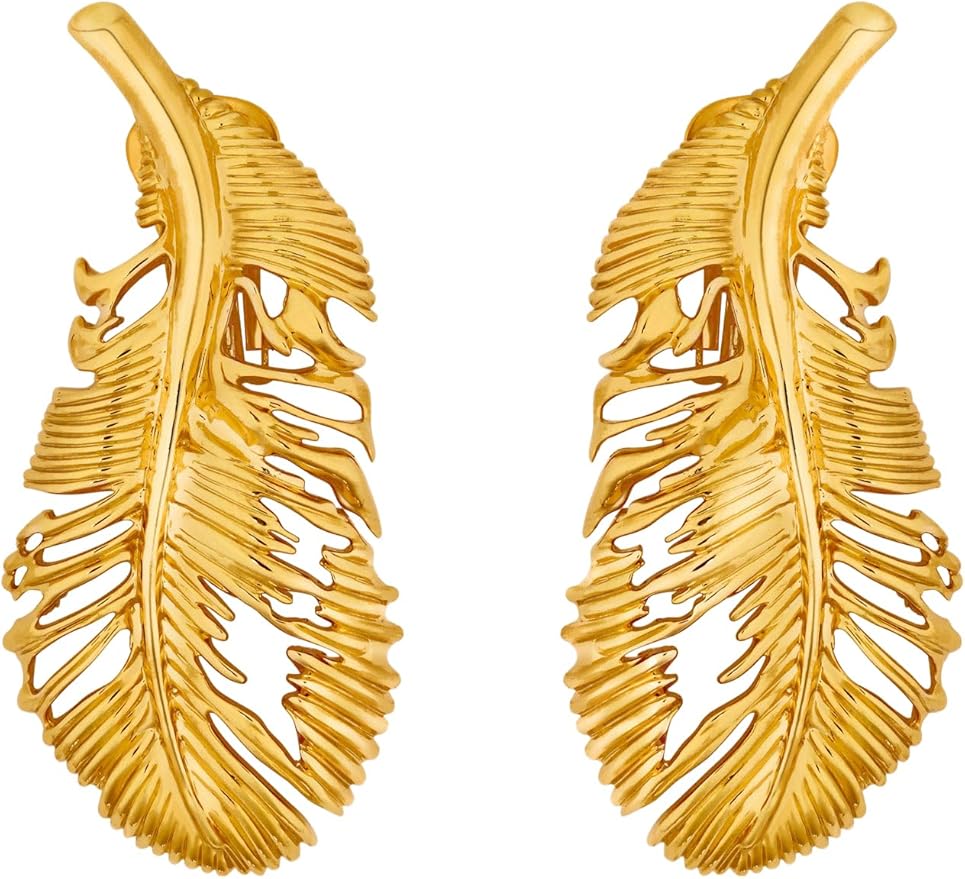 Summer's Chicest Earrings To Elevate Any Outfit odl feather clip ons