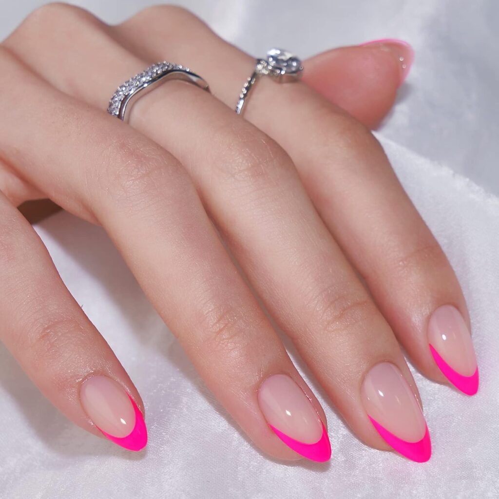 berry french short nails