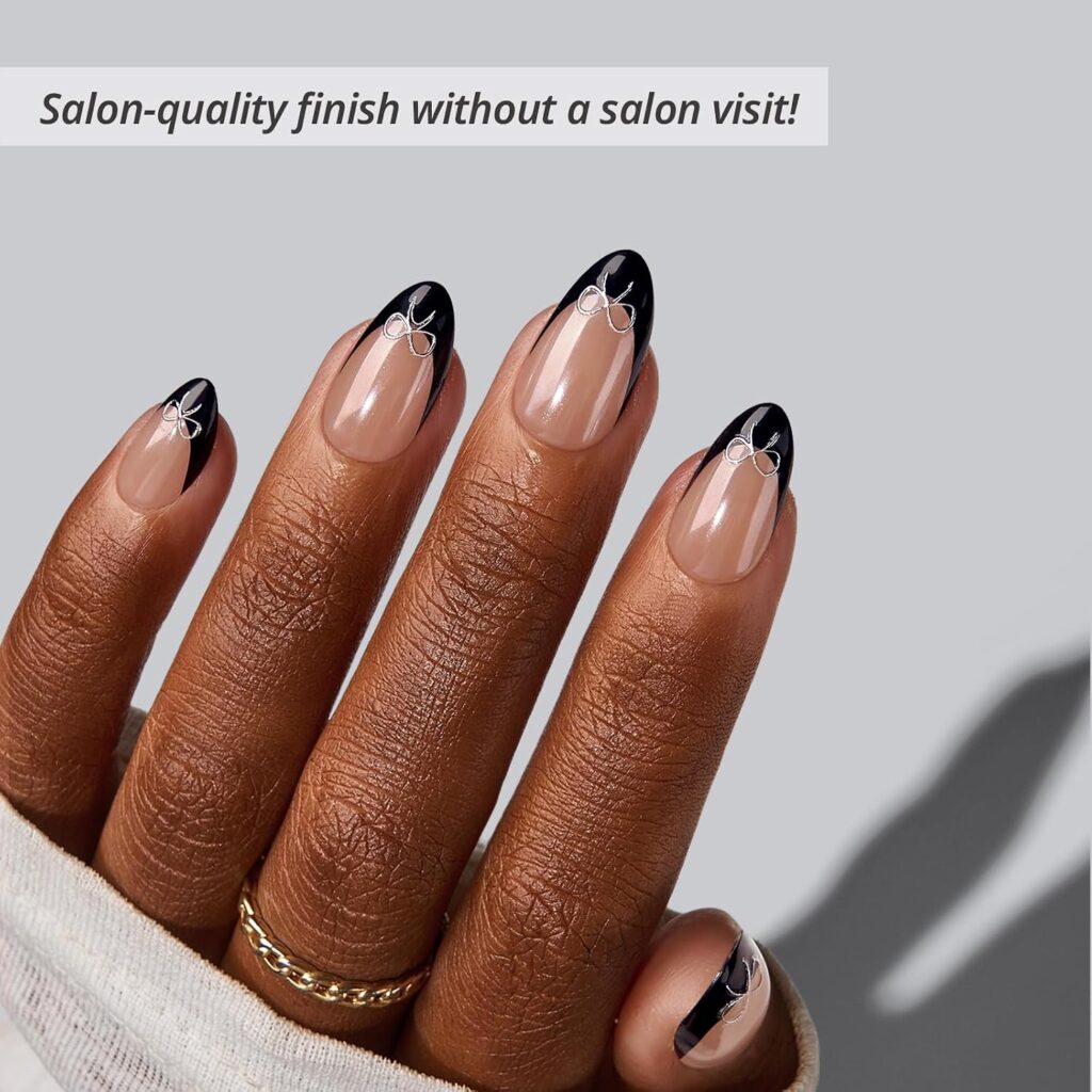 black bow nails