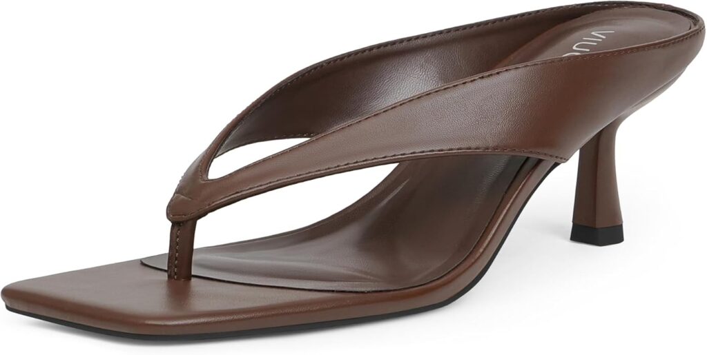 brown heeled thongs
