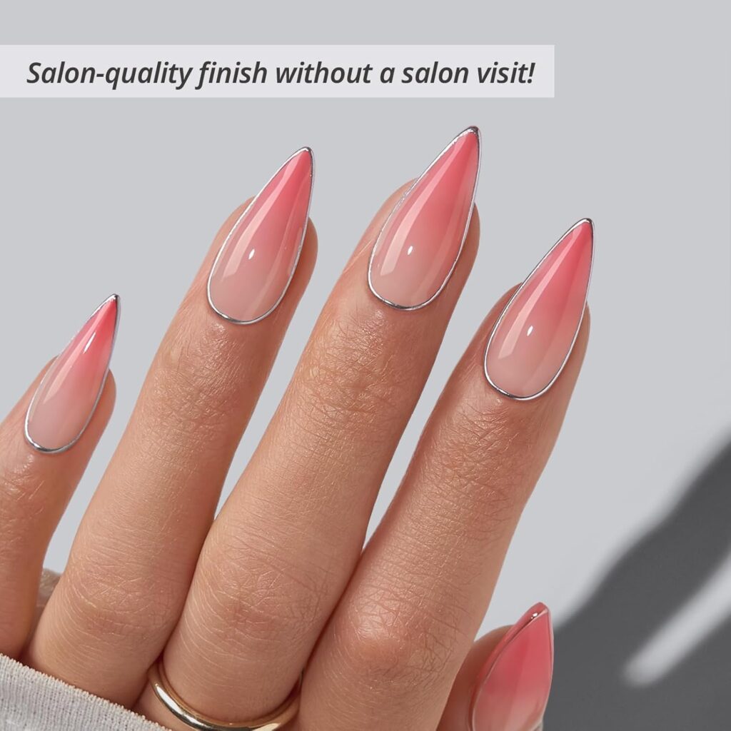 stiletto blush nails
